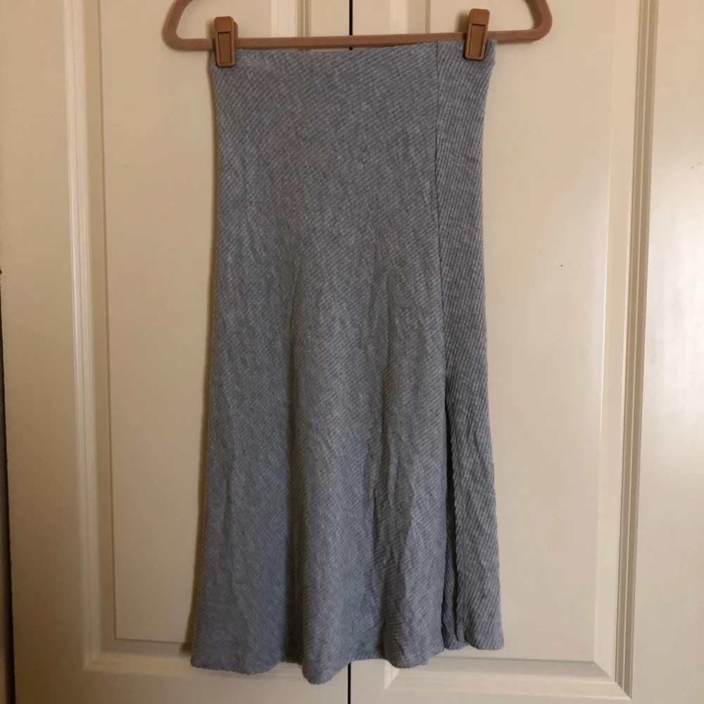 Sen Collection Heather Grey Lance knit skirt NWT